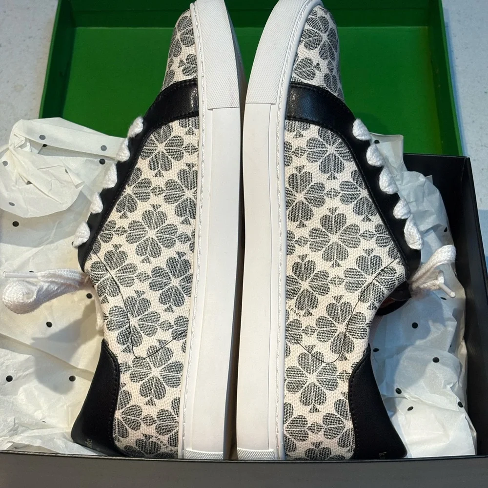 Kate Spade Floral Black and White Sneakers Erin Spade Flwr flower - Picture 3 of 9